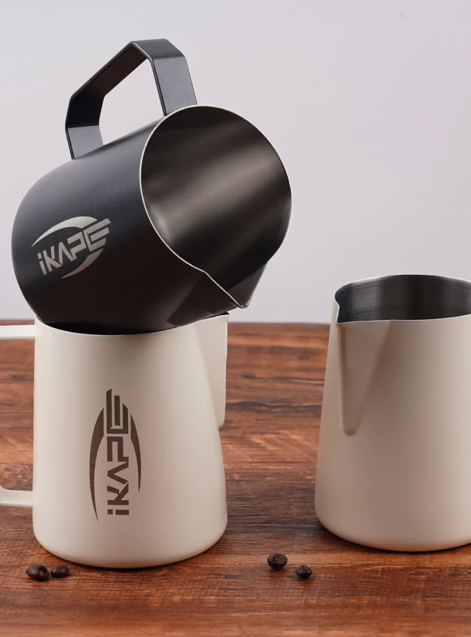 IKAPE Milk Frothing Pitcher – Premium Stainless Steel Steaming Pitcher for Latte Art