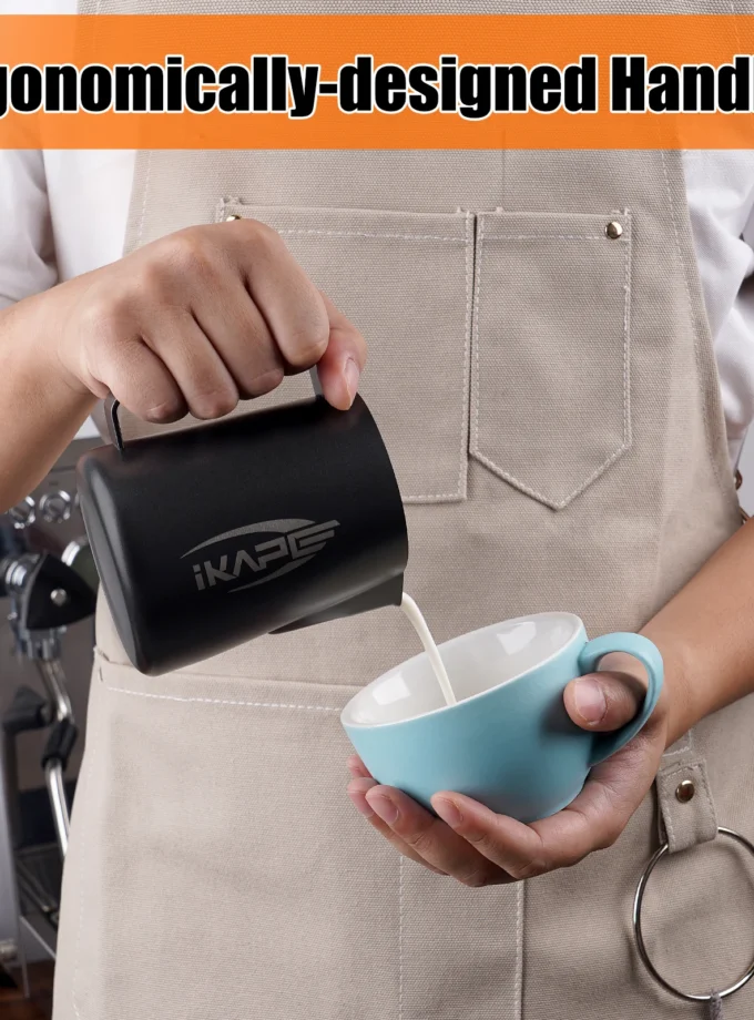IKAPE Milk Frothing Pitcher – Premium Stainless Steel Steaming Pitcher for Latte Art