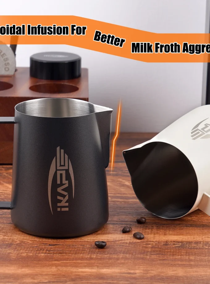 IKAPE Milk Frothing Pitcher – Premium Stainless Steel Steaming Pitcher for Latte Art